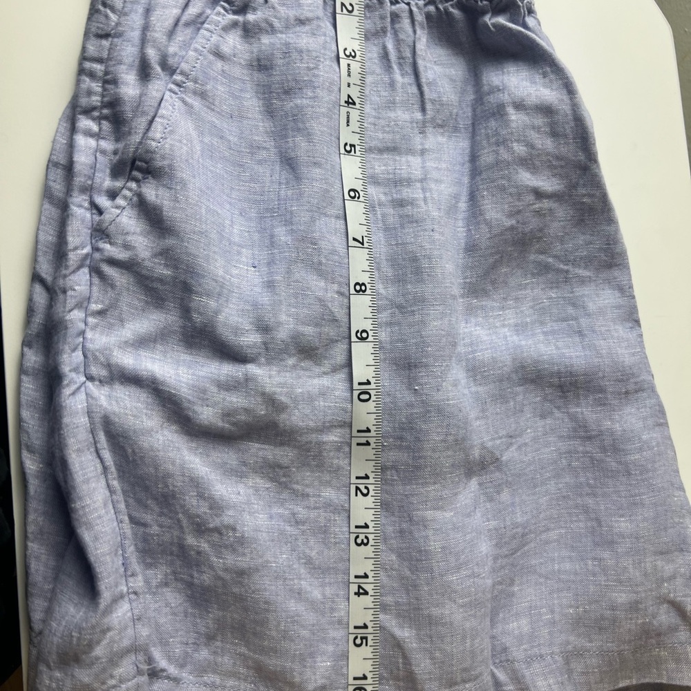 Tahari Light Blue Linen Shorts Women’s Casual Summer High Rise Lightweight